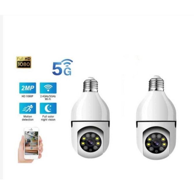 Kit 2 Câmeras de segurança 5G + 2.4G a Prova D'água gira 360 full HD visão notturna