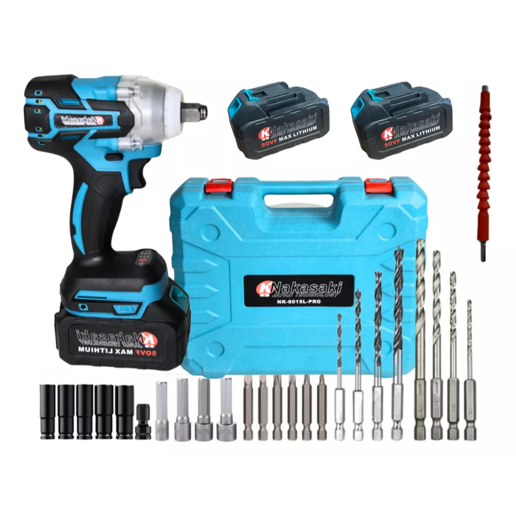 Chave Impacto Parafusadeira 2 Baterias 50v Brushlles Mega