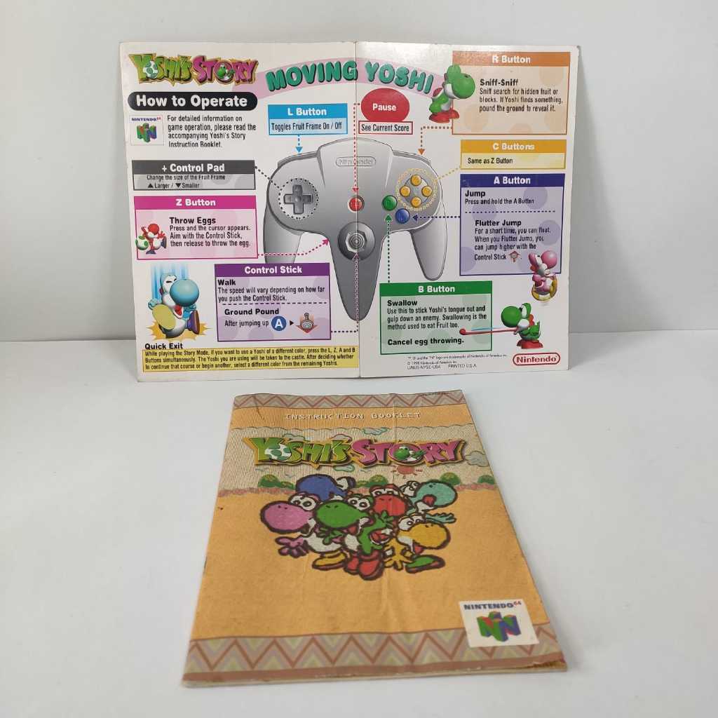 Manual Yoshi's Story + Manual moving yoshi Nintendo 64 Em Inglês