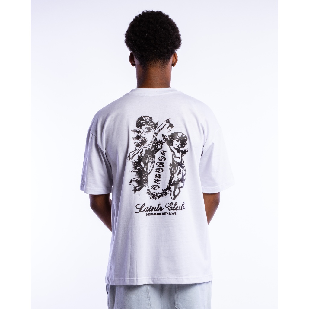 Camiseta OVERSIZED estampada blusa camisa Streetwear em algodão 30.1 modelo TORONTO ANJO Premium OVERSIZED