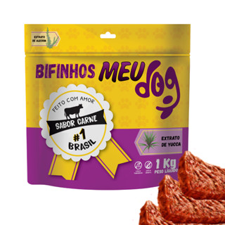 Petisco para cachorro bifinho Meu Dog 1Kg sabor Carne em Oferta na Shopee