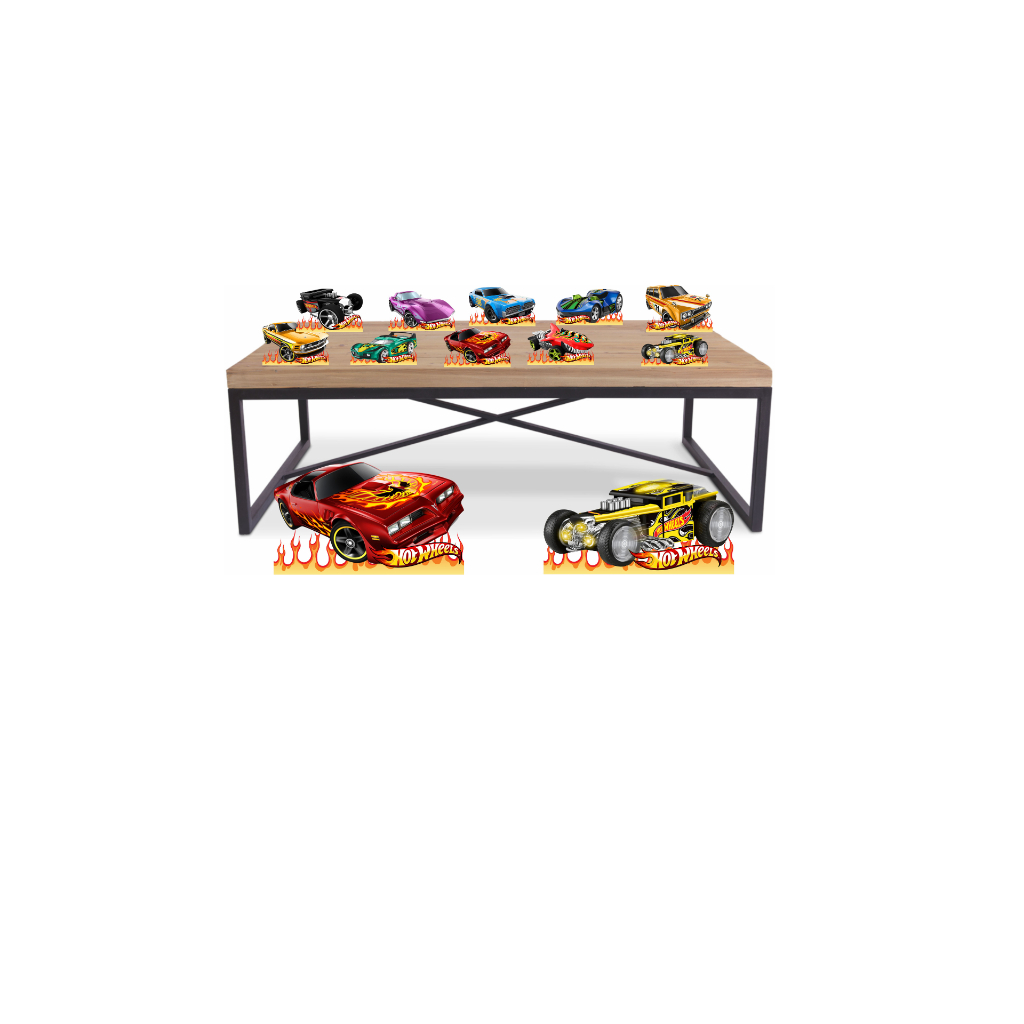 Kit Display Hot Weels 1.0 8 De Mesa 2 De Chão Para Festa em Oferta na Shopee