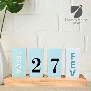 Calendário de Mesa Decorativo com Plaquinhas para Mesa Escritório Decoração Casa em Oferta na Shopee