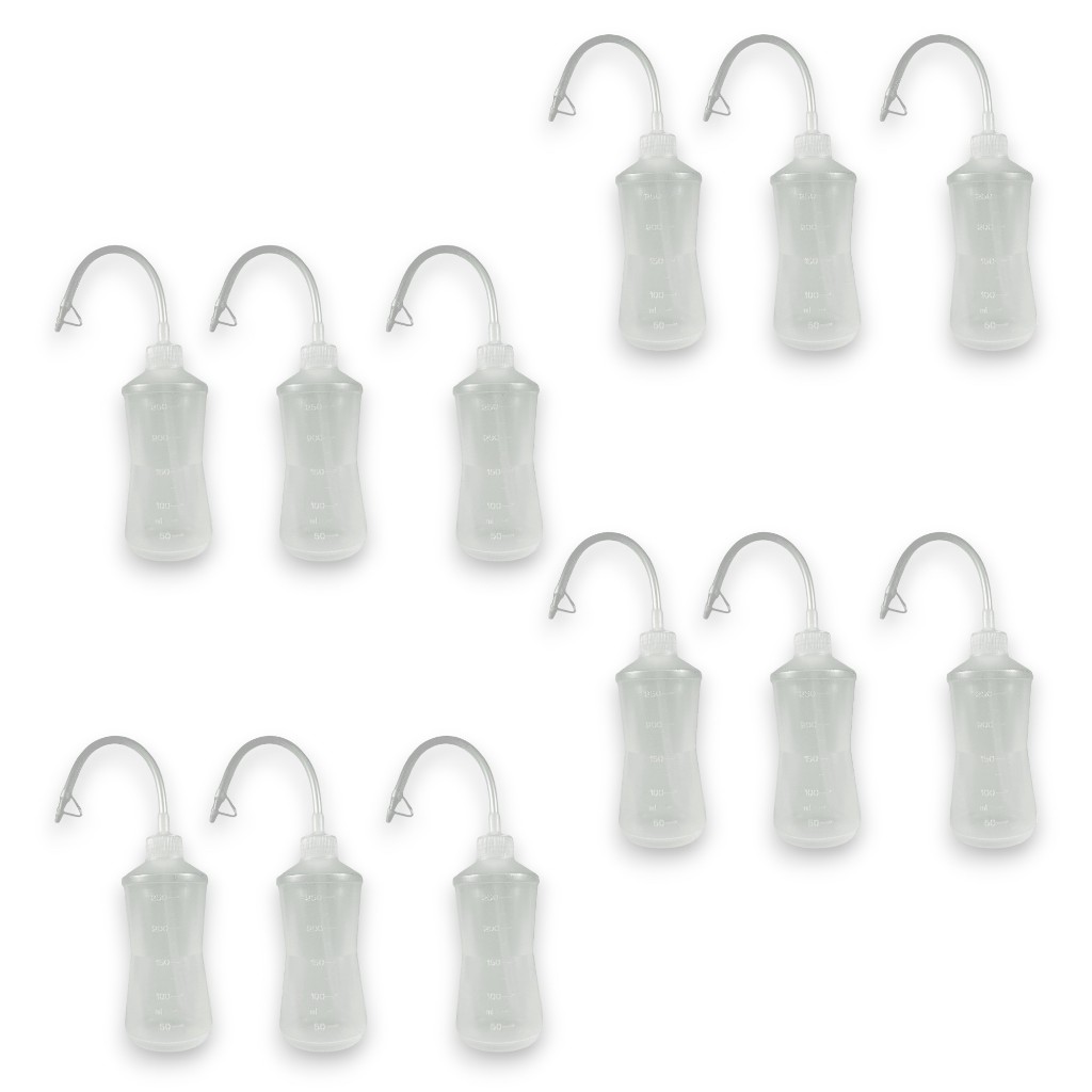 Kit 12 Tubo Almotolia Aplicador Para Líquidos 250ML Curvo