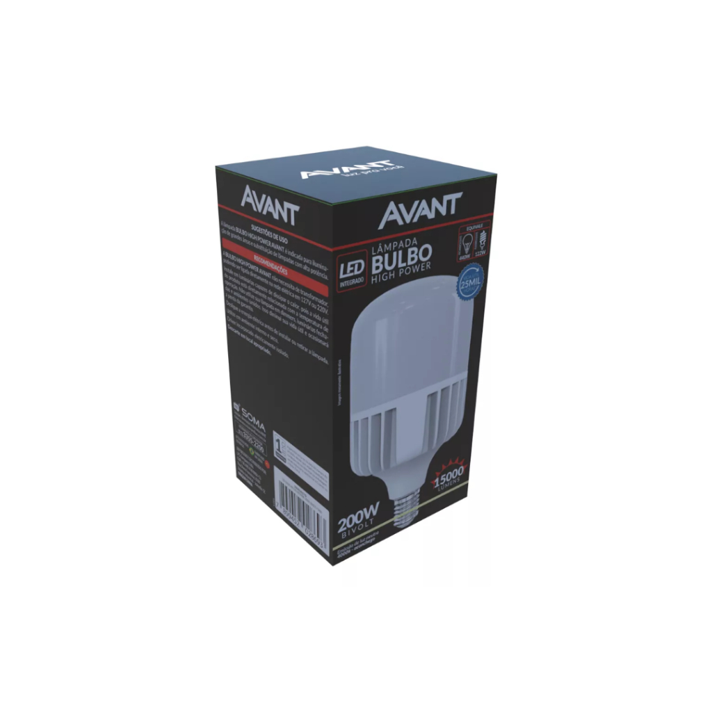 Lâmpada Led Bulbo 200w E40 Alta Potencia Branco Neutro Avant