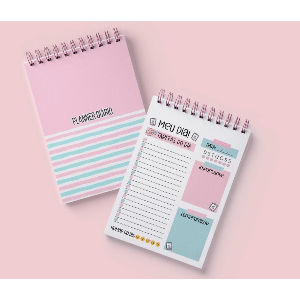 Bloquinho de anotações - Planner Diario tamanho A5 / Tarefas do Dia para organizar o seu dia a dia
