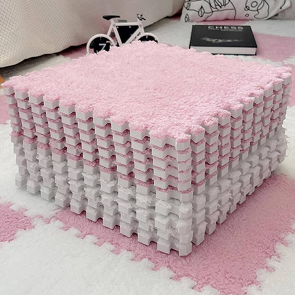 Tapete Espuma Peças Pelúcia Quebra Cabeça Macio Criança Piso Quarto Decoração 30x30 ref:476-1