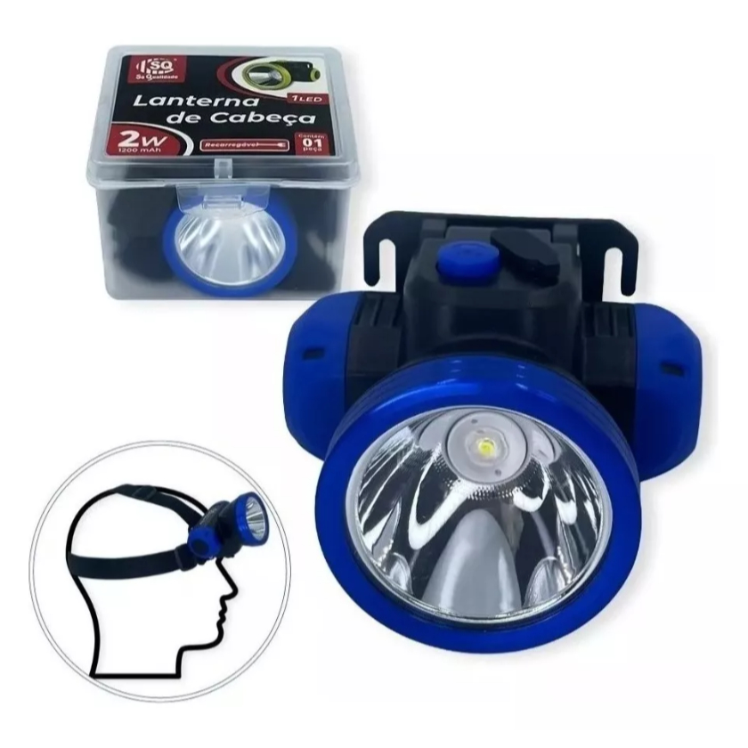 Lanterna De Cabeça Potente Led Recarregável Profissional Super Potente com 2 modulos de iluminação