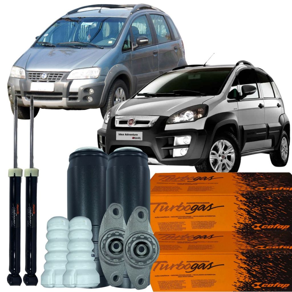 Kit Amortecedor Batente Coifa Traseira Idea Adv 2006 Á 2016