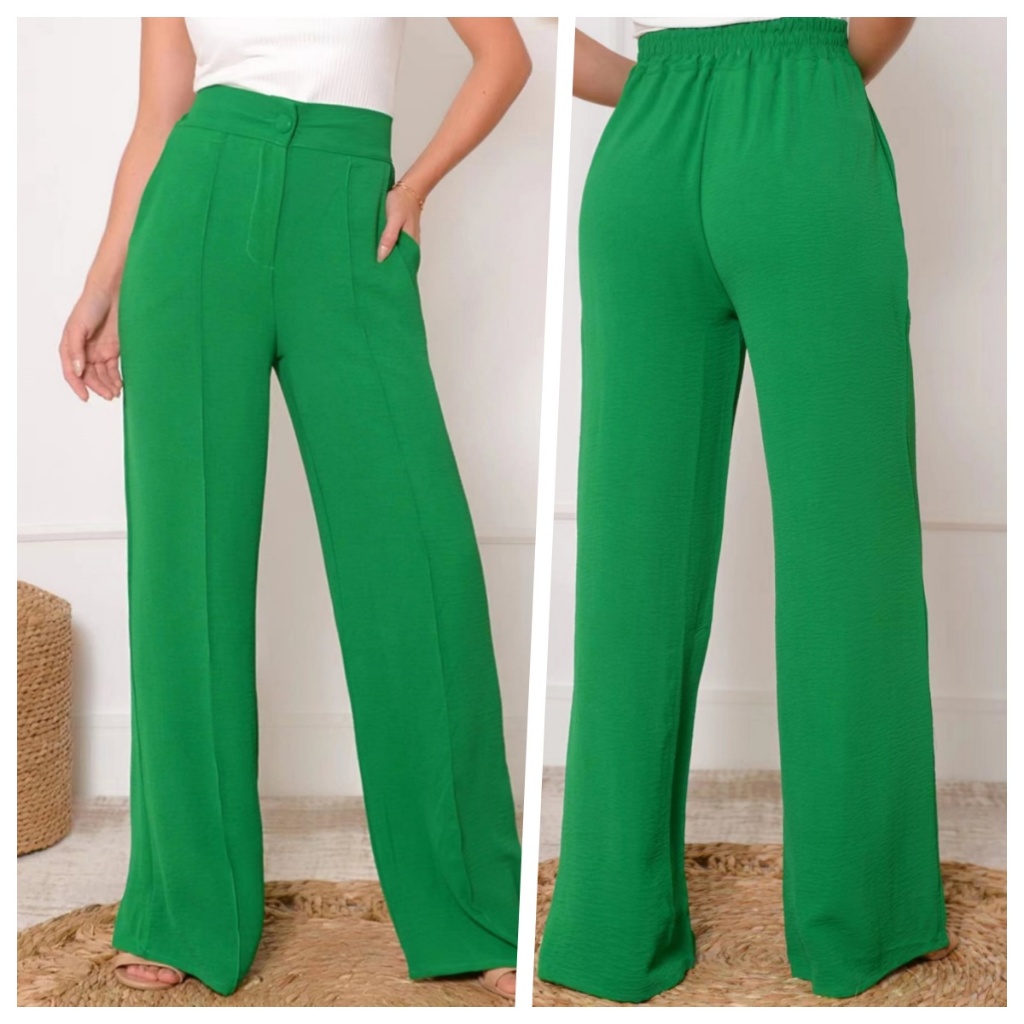 welove calca pantalona de duna elastico atras cintura com bolso ziper