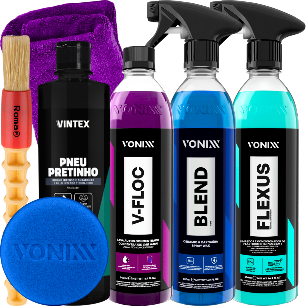 Kit Shampoo V-Floc Cera Blend Flexus Pneu Pretinho Vonixx em Oferta na Shopee