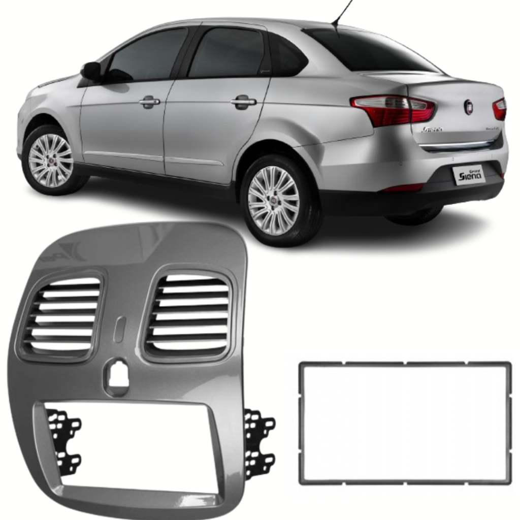 Moldura 2 Din 7 Polegadas Fiat Grand Siena 2012