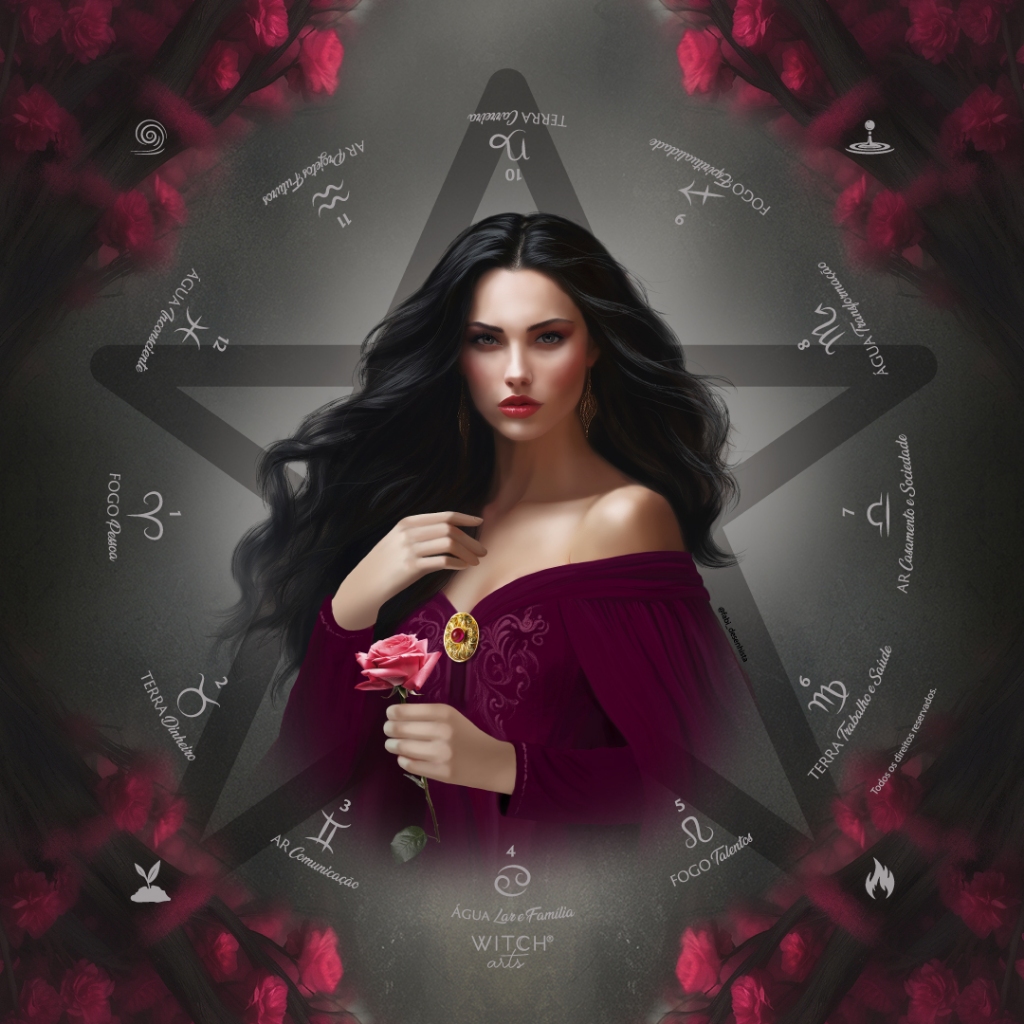 Toalha Witcharts Pomba Gira Maria Mulambo para Baralho Cigano, Tarot e Oráculos