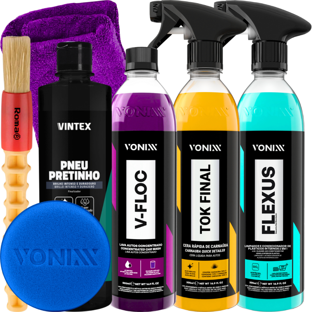 Kit Shampoo V-Floc Cera Tok Final Flexus 2 em 1 Pneu Pretinho Vonixx em Oferta na Shopee