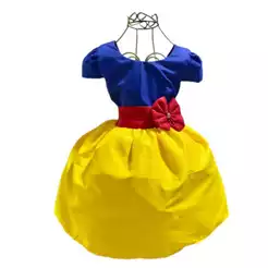 Vestido Temático Branca de Neve Festas e Aniversários.