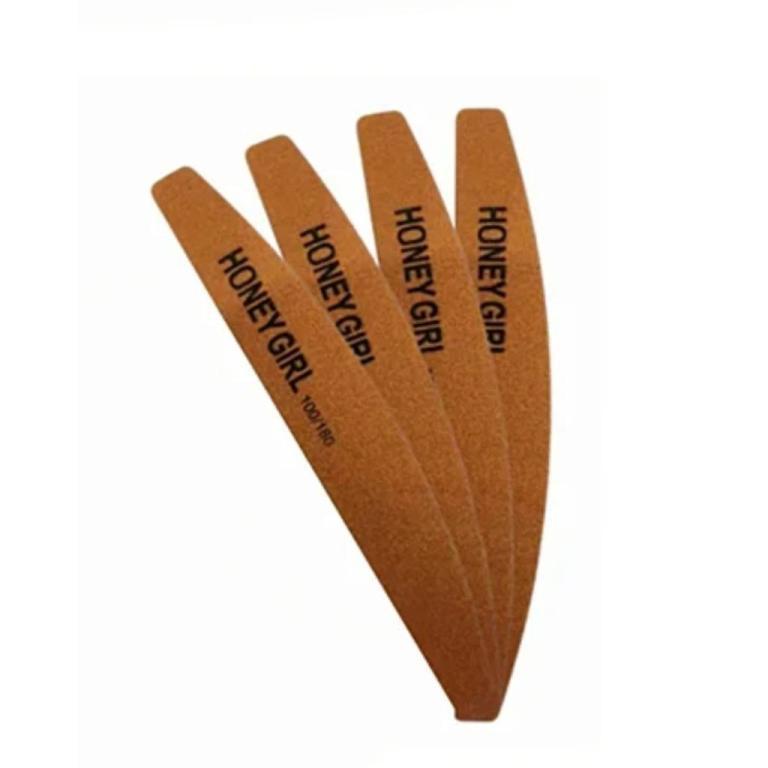 Kit C/10 Lixas Boomerang Honey Girl Marrom 100/180 Unha Profissional Spa em Oferta na Shopee
