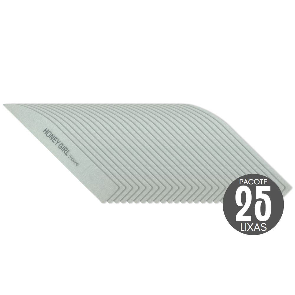 🔥 Lixa Faca para Unhas - Corte Diamante 280/400 - Pacote com 25 - Honey Girl 🔥 em Oferta na Shopee