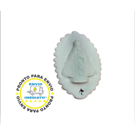 Imagem de Nossa Senhora Aparecida Medalha de 6,5cm de Gesso peças CRU!