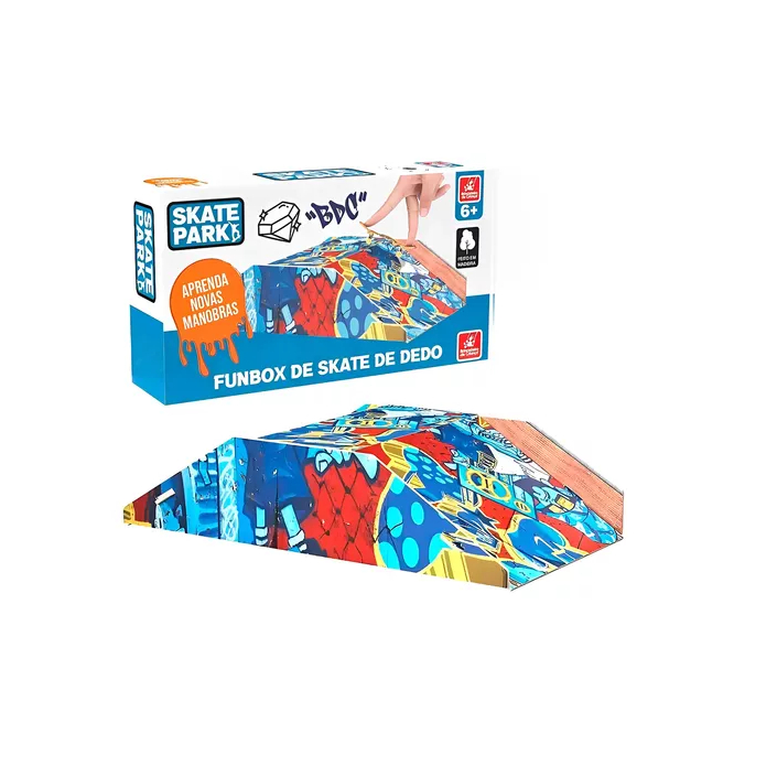 Pista De Skate De Dedo Radical Com Rampa Funbox Em Madeira - Brincadeira de Criança