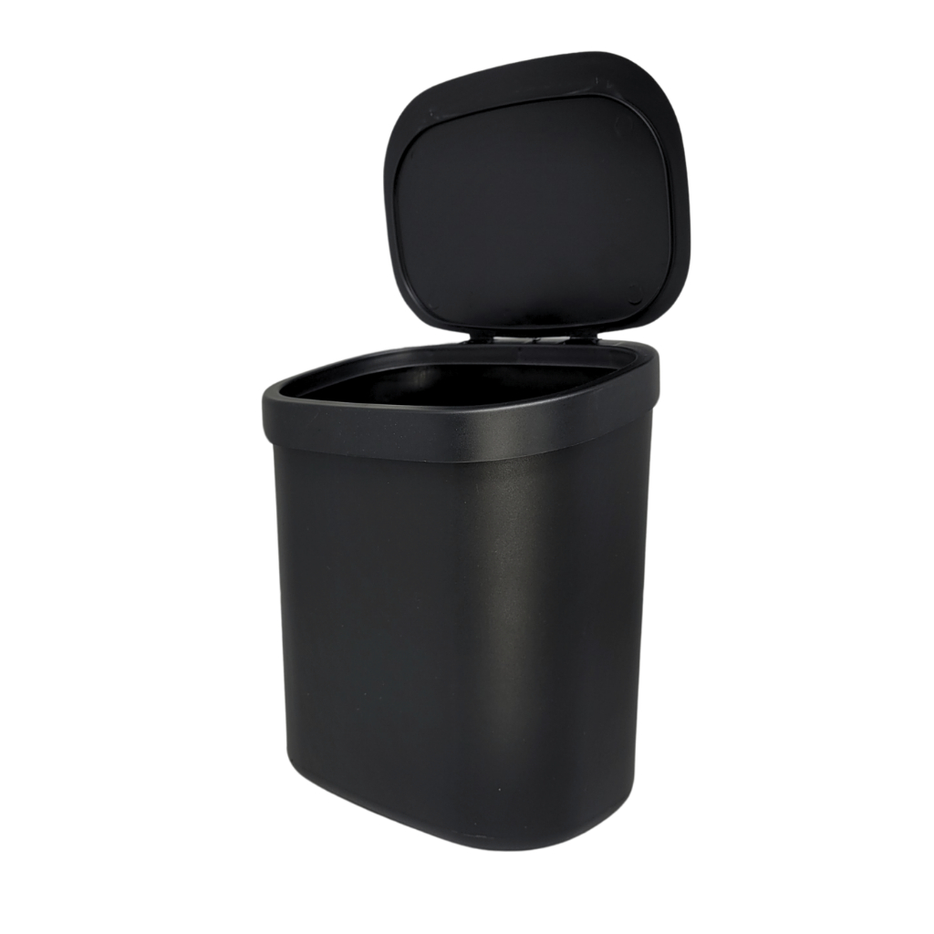 Lixeira de Pia 3,5L C/ Tampa em 90 graus Preta ou Branca Plástico