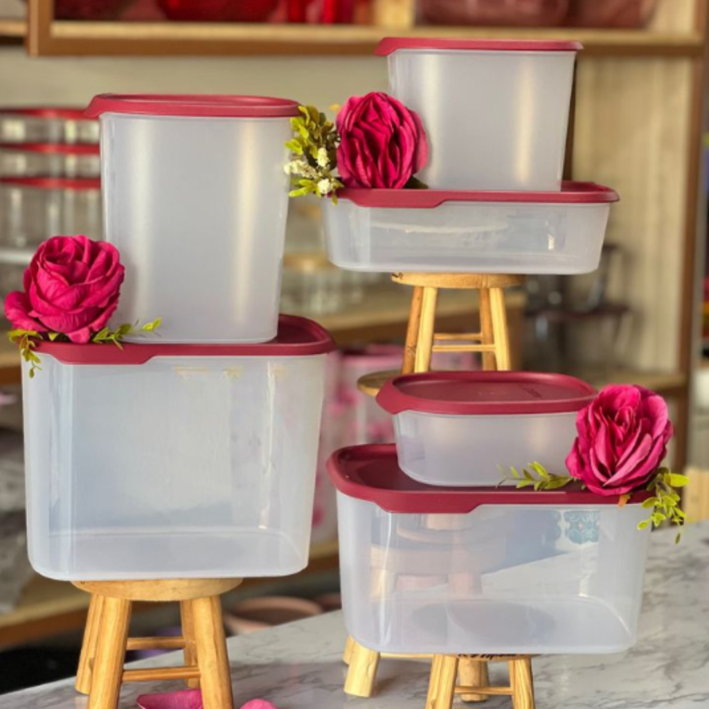Tupperware One Touch Fresh Toque | Translucido e Marsala