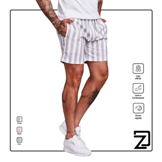 Short Bermuda Linho Masculino Listrado em Oferta na Shopee