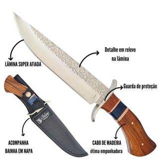 Faca Churrasco Cabo Trabalhado Com Bainha Super Afiada 8 Polegadas em Oferta na Shopee