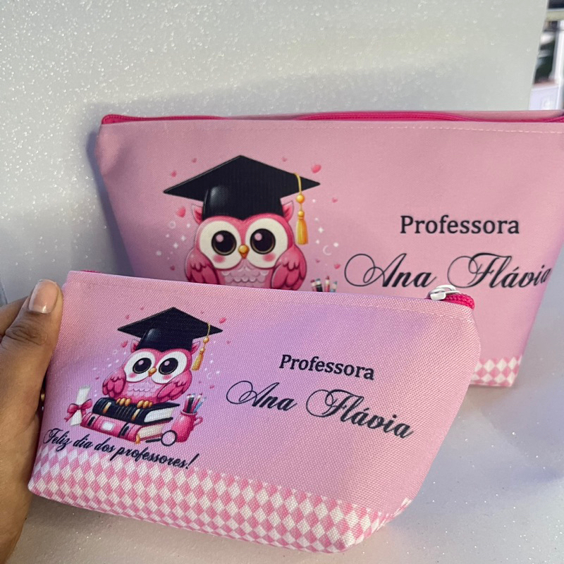 PROFESSORA, Necessaires personalizadas com nome, dia dos professores, presente, lembrancinha.