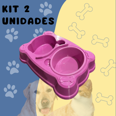 Comedouro e Bebedouro Duplo Automático com suporte para garrafa PET em Oferta na Shopee