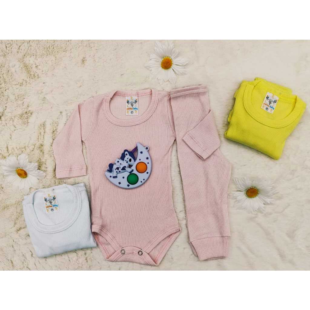 Kit 3 Conjuntos Body canelado Sortido Feminino