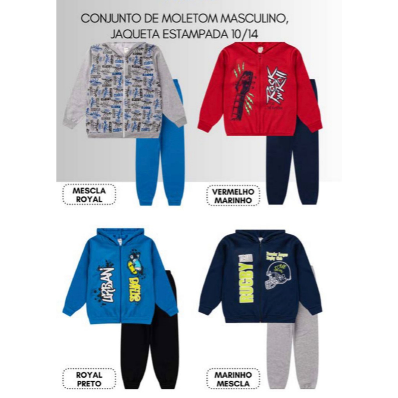 Moletom flanelado Masculino Juvenil 2 Peças Calça e Blusa Estiloso, Confortavel e Quentinho!