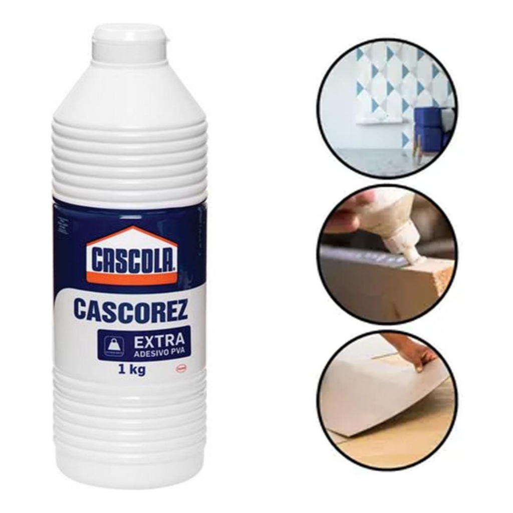 Cola Branca Escolar Extra 1kg: Cascola Cascorez Extra, Cola Branca Extra Forte Cola de PVA