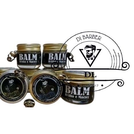 Kit 05un Balm Hidratante com Brilho e Maciez para Barba - Barbudo & Barbeiro (escolha a Fragrância)