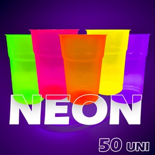 Copos Super Neon Kit 50uni 300ml Que Brilha no Escuro Para Festas e Decoração em Oferta na Shopee