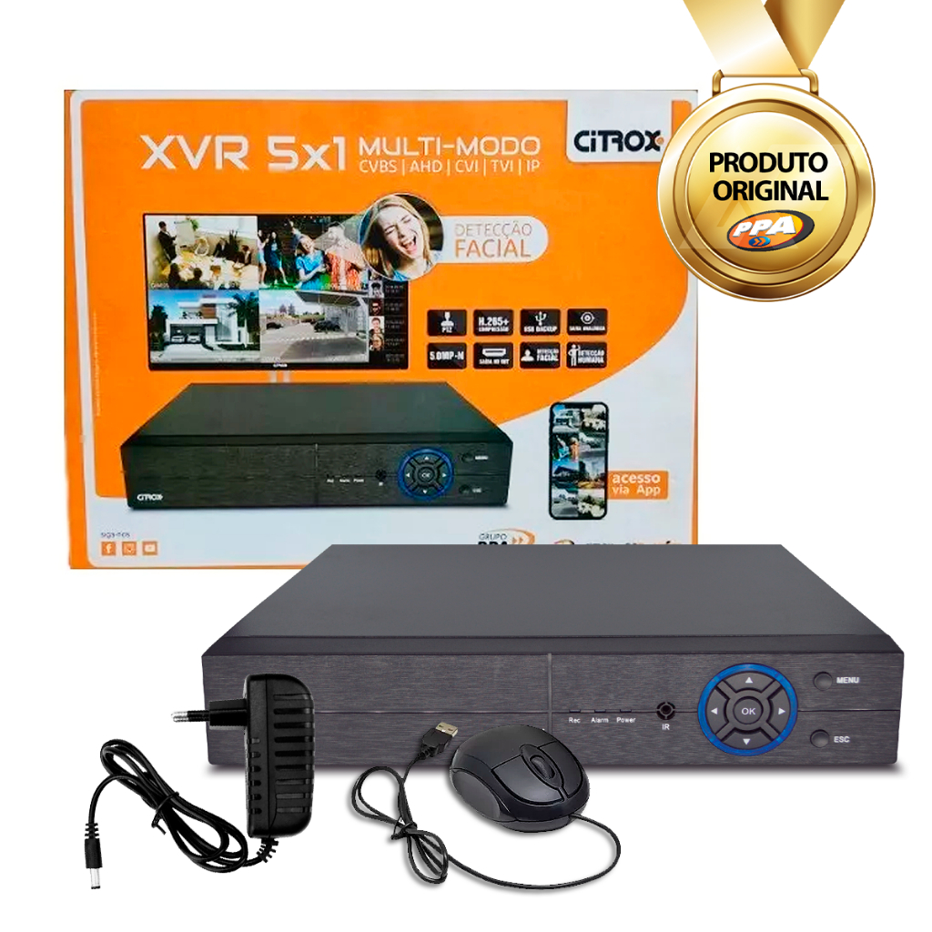 Gravador Digital Xvr 8 Canais 1080p Reconhecimento Facial Ppa