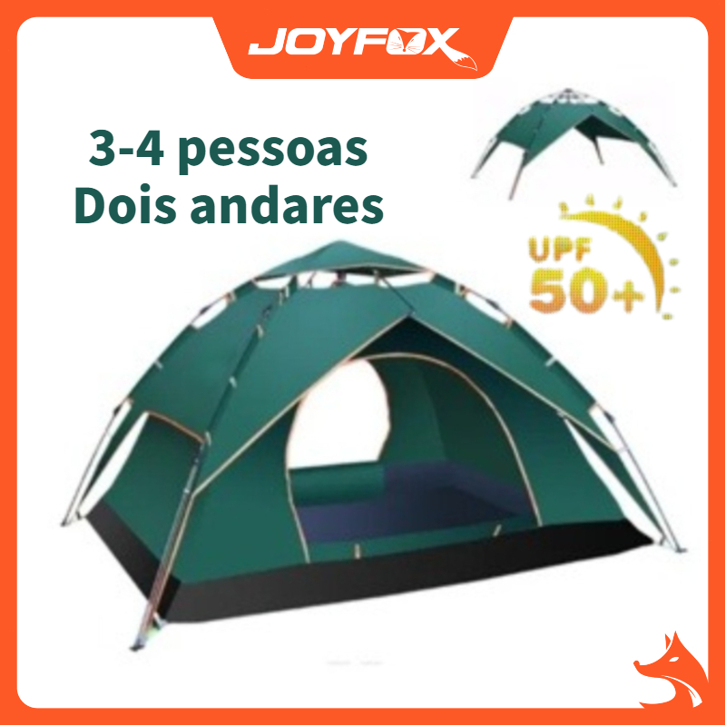 JOYFOX Barraca Camping De 4 Pessoas A Prova D'agua Dois Andares  cabana de acampamento em Oferta na Shopee