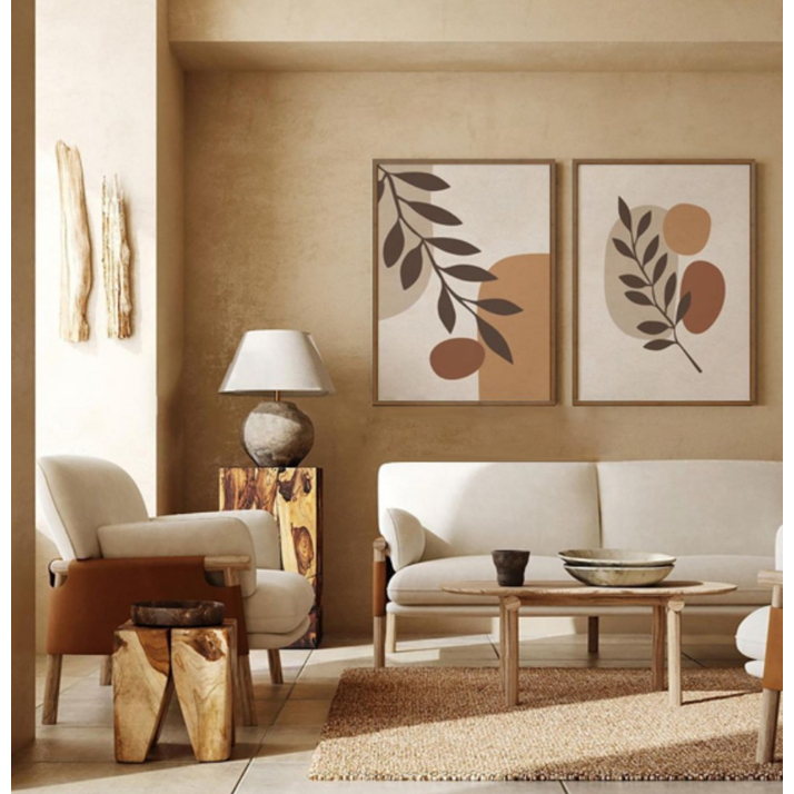 Quadro Decorativo 2 PeçasDupla Plantas Escandinavos em Oferta na Shopee