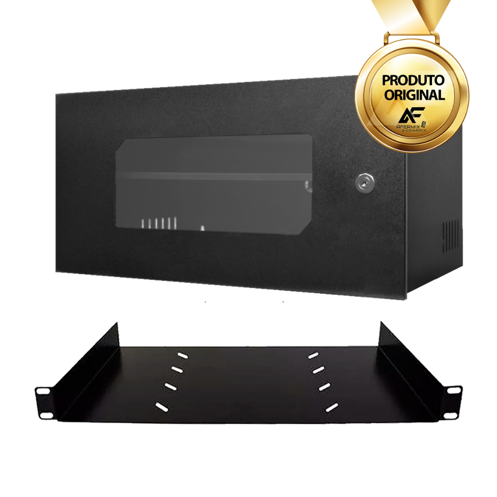 Mini Rack Organizador 5u Dvr Cftv Switch Com Bandeja E Tampa em Oferta na Shopee