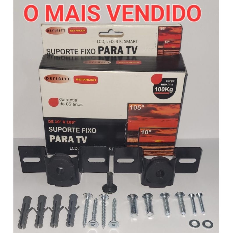 Suporte Fixo Tv Led, Smart, Lcd, 4k, 10'' a 71'' todas as tvs