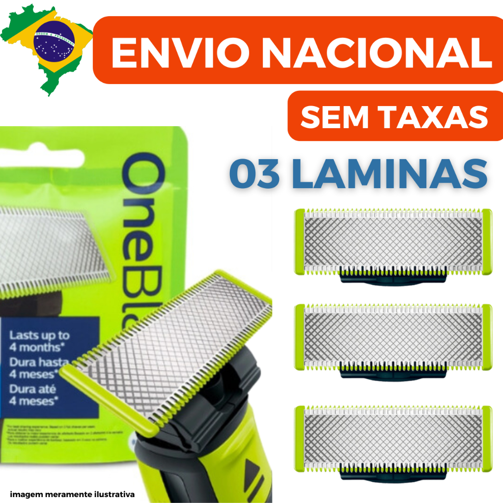 Lâmina Refil Para Barbeador Philips OneBlade e OneBlade Pro - QP210