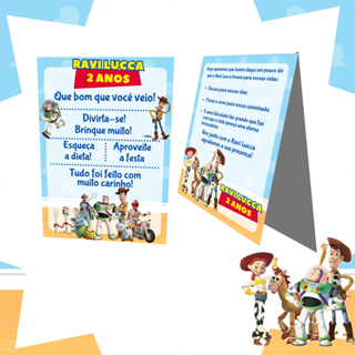 Plaquinha de agradecimento centro de mesa /cartao de agradecimento de mesa TOY STORY em Oferta na Shopee