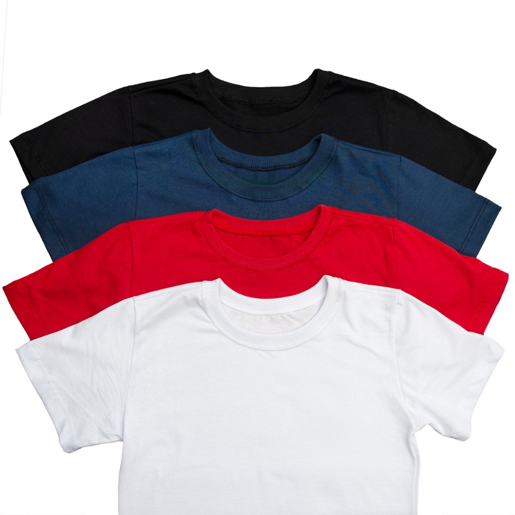 Camiseta Infantil Basica Lisa 100% Algodão Menino Menina Kit 3 Unidades