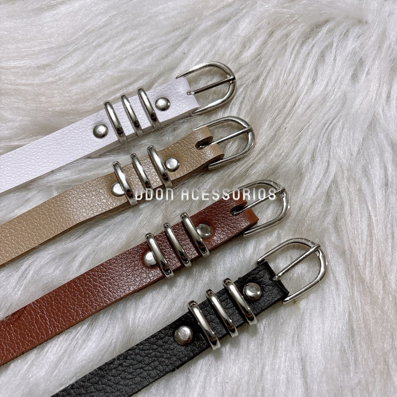 Cintos Feminin 1.5CM Fivela Prata 3 Passardor Kit em Oferta na Shopee