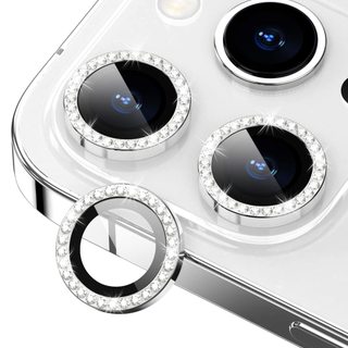 Película de Câmera com Brilho para iPhone 15 14 13 Pro Max Kit Lente Diamante