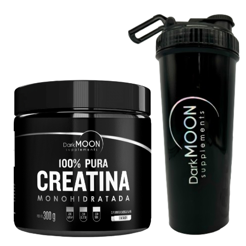 Kit Creatina 100% Pura 300g + Coqueteleira 600ml - Darkmoon