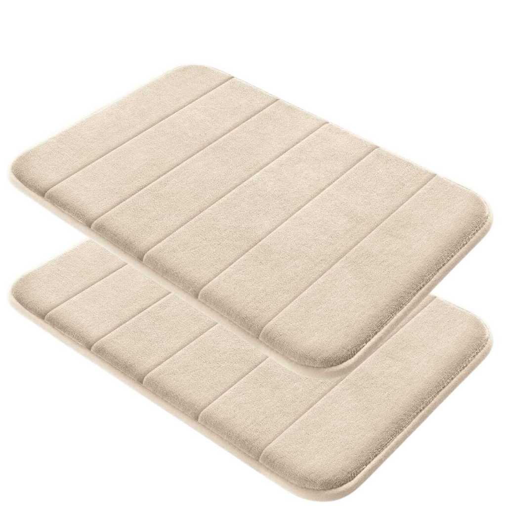 Kit 2 Tapetes De Banheiro Antiderrapante Soft Macio de Microfibra 60x40cm