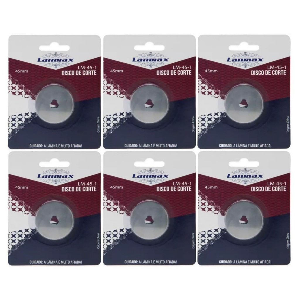 Kit Lâmina de Corte 45mm para Cortador Circular: Afiada e Durável - Lanmax - 6 Unidades