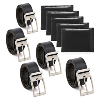 5 cintos e 5 carteiras masculino e feminino cinto dupla face em Oferta na Shopee