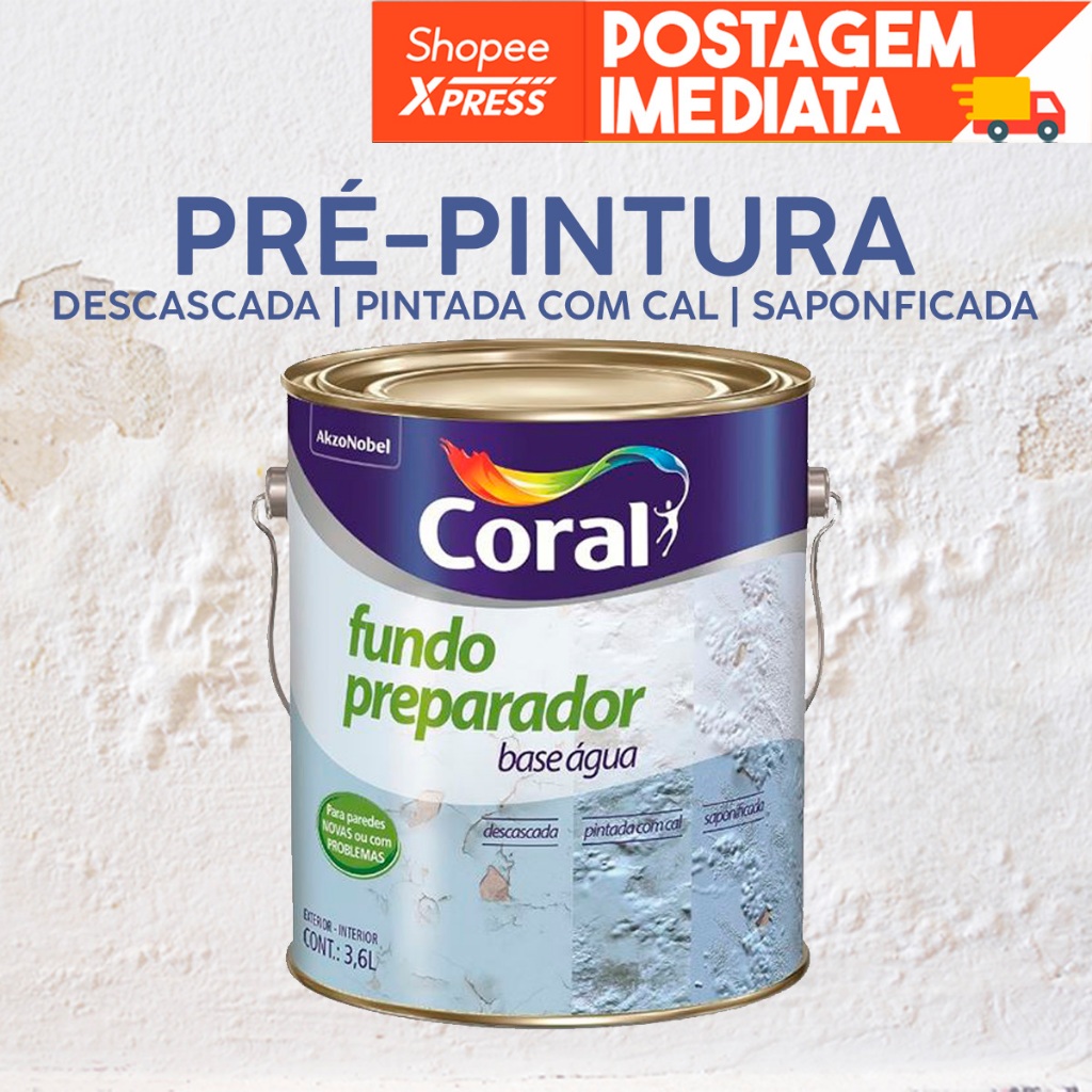Fundo Preparador Pintura Exterior Base Água Paredes 3,6 L