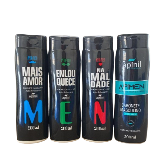 Kit 4 Sabonete Líquido Masculino Apinil 200ml